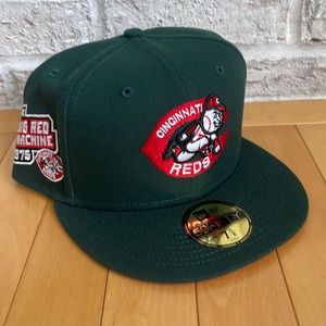 NEW ERA 59FIFTY CINCINNATI REDS FITTED HAT SIZE 7 5/8 RED UV 1975 SIDE PATCH